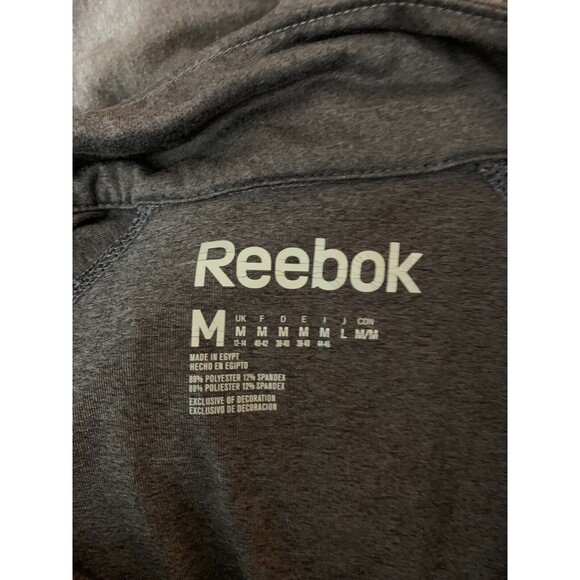 Reebok Medium (M) Grey Long Sleeve Thumb Holes 1/4 Zip Chest Pocket Reflective - Picture 7 of 10